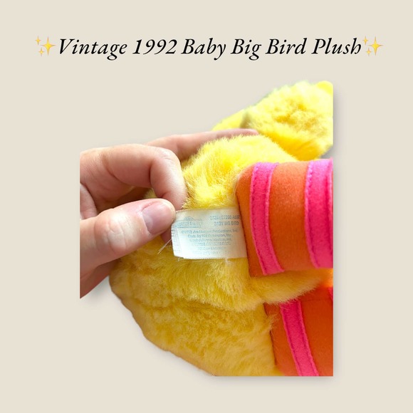 ✨Vintage‎ 1992 Child Dimension Baby Big Bird Plush✨ - Picture 6 of 10